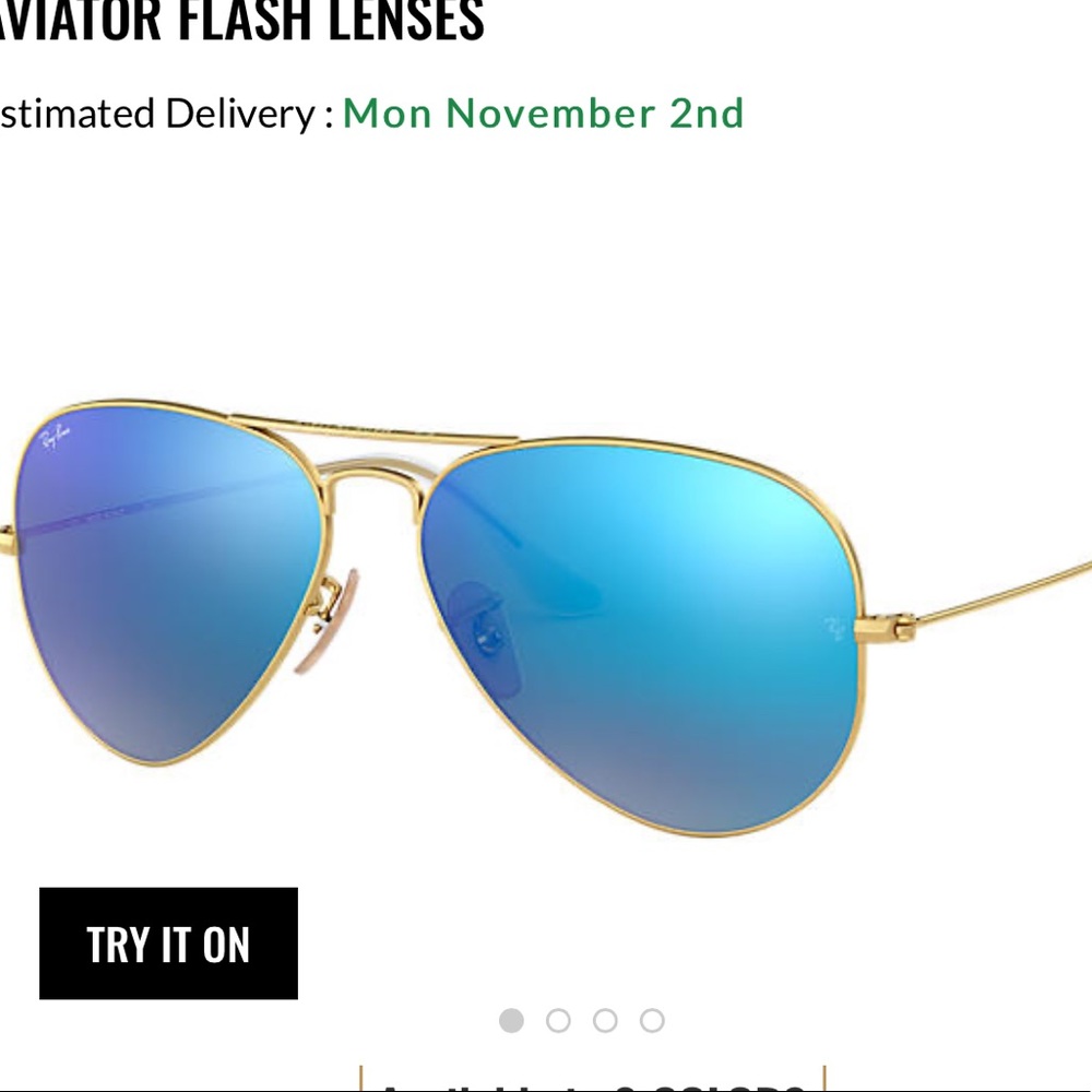 Ran ban aviator flash sunglasses blue